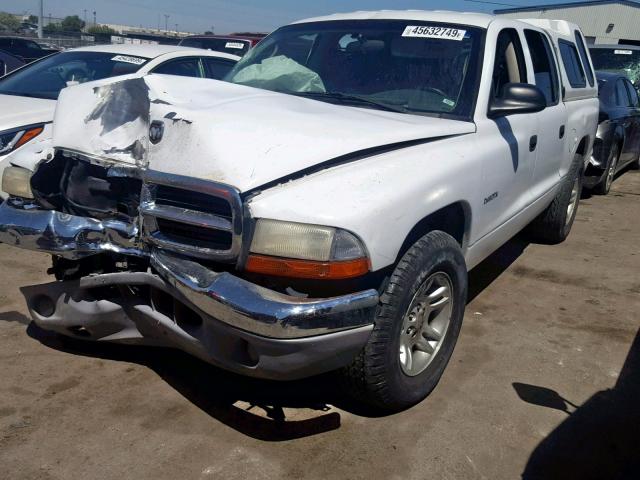 1B7GL2AN61S108415 - 2001 DODGE DAKOTA QUA WHITE photo 2