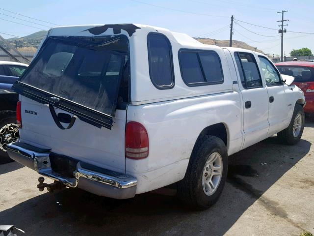 1B7GL2AN61S108415 - 2001 DODGE DAKOTA QUA WHITE photo 4