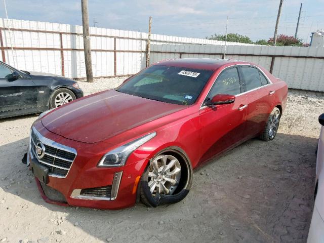 1G6AS5SX9E0134747 - 2014 CADILLAC CTS PERFOR RED photo 2