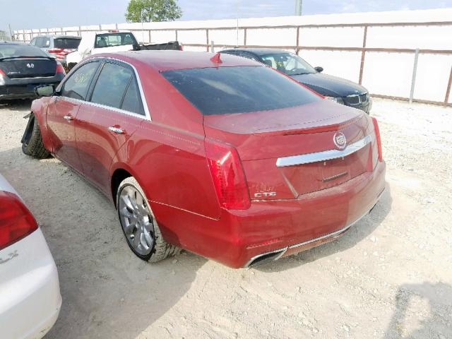 1G6AS5SX9E0134747 - 2014 CADILLAC CTS PERFOR RED photo 3