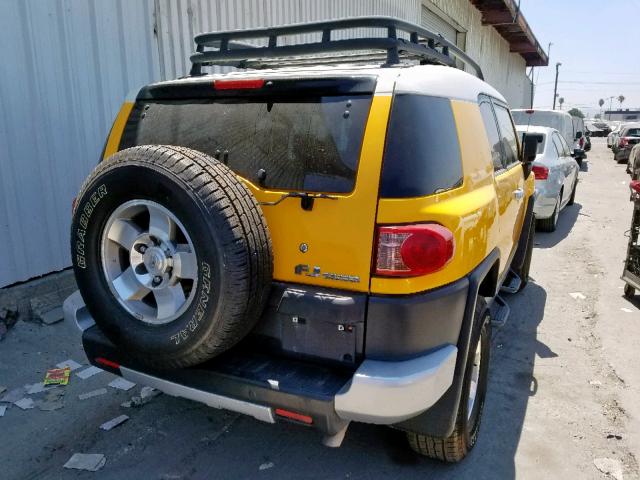 JTEBU11F78K044496 - 2008 TOYOTA FJ CRUISER YELLOW photo 4