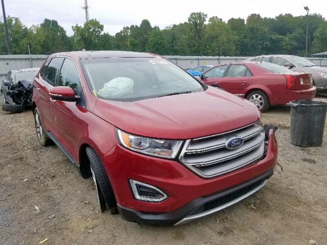 2FMTK4K82FBC18347 - 2015 FORD EDGE TITAN RED photo 1