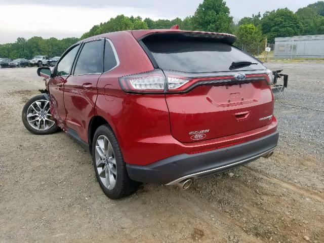 2FMTK4K82FBC18347 - 2015 FORD EDGE TITAN RED photo 3