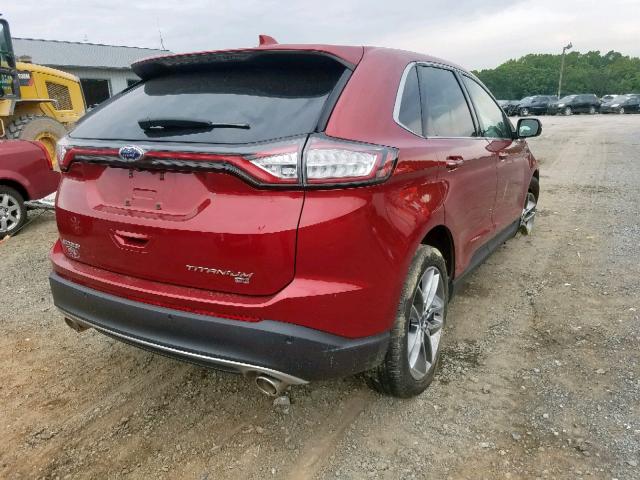 2FMTK4K82FBC18347 - 2015 FORD EDGE TITAN RED photo 4