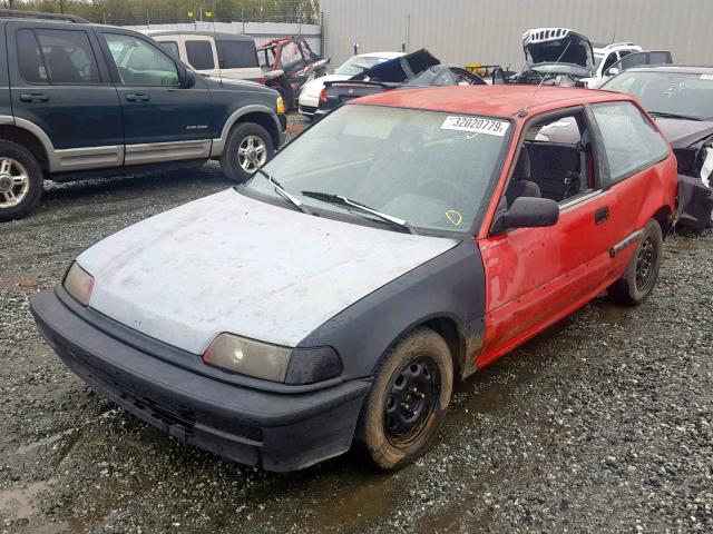 2HGED6348MH542879 - 1991 HONDA CIVIC RED photo 2