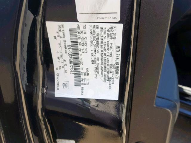 1FAHP3GN3BW127512 - 2011 FORD FOCUS SES BLACK photo 10