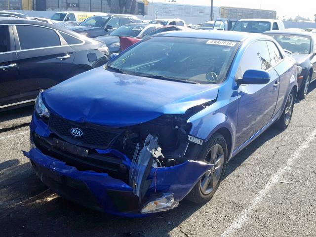 KNAFU6A26C5522637 - 2012 KIA FORTE EX BLUE photo 2