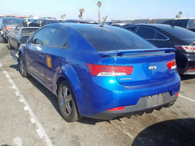 KNAFU6A26C5522637 - 2012 KIA FORTE EX BLUE photo 3