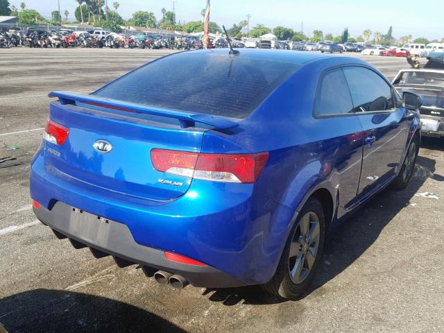 KNAFU6A26C5522637 - 2012 KIA FORTE EX BLUE photo 4