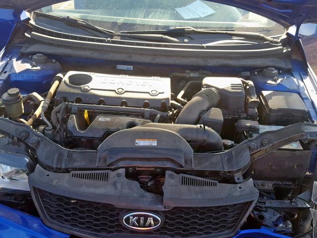 KNAFU6A26C5522637 - 2012 KIA FORTE EX BLUE photo 7