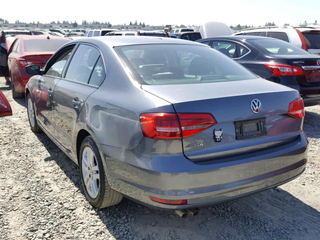 3VW1K7AJ4FM248270 - 2015 VOLKSWAGEN JETTA BASE GRAY photo 3