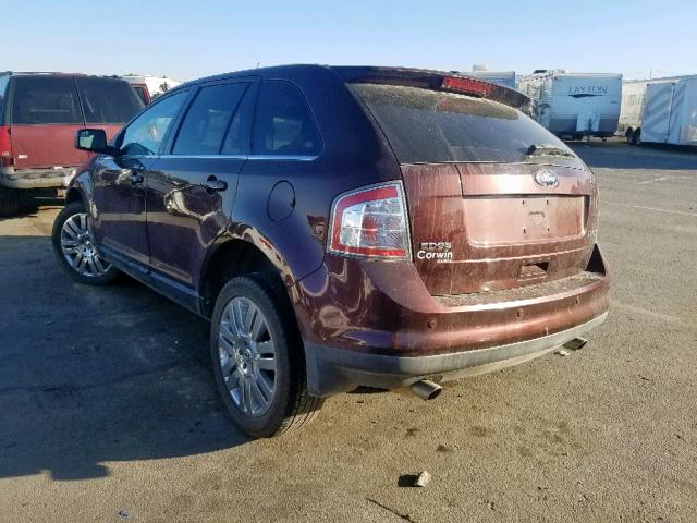 2FMDK3KC8ABB60353 - 2010 FORD EDGE LIMIT MAROON photo 3