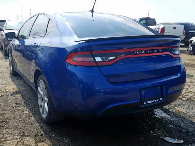 1C3CDFBA7DD137255 - 2013 DODGE DART SXT BLUE photo 3