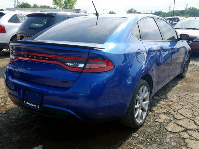 1C3CDFBA7DD137255 - 2013 DODGE DART SXT BLUE photo 4