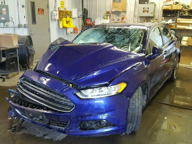 3FA6P0K93ER129266 - 2014 FORD FUSION TIT BLUE photo 2