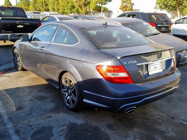 WDDGJ4HB2DG064164 - 2013 MERCEDES-BENZ C 250 GRAY photo 3