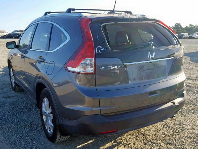 JHLRM4H71CC028755 - 2012 HONDA CR-V EXL GRAY photo 3