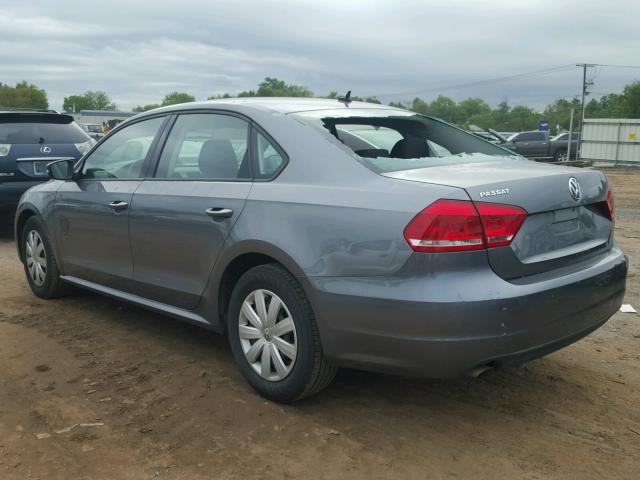 1VWAP7A36CC079885 - 2012 VOLKSWAGEN PASSAT S GRAY photo 3