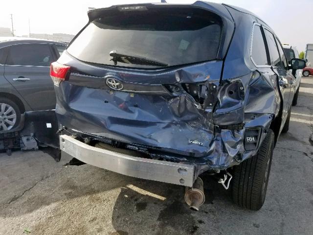 5TDJZRFH5KS920525 - 2019 TOYOTA HIGHLANDER GRAY photo 9