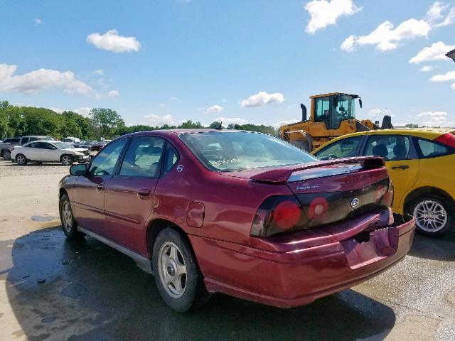 2G1WF52E359173614 - 2005 CHEVROLET IMPALA MAROON photo 3