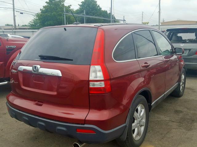 5J6RE48777L004115 - 2007 HONDA CR-V EXL RED photo 4