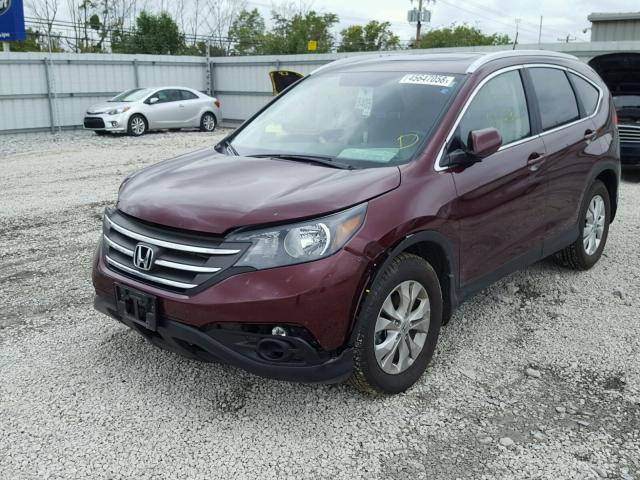 5J6RM4H70CL068820 - 2012 HONDA CR-V EXL MAROON photo 2