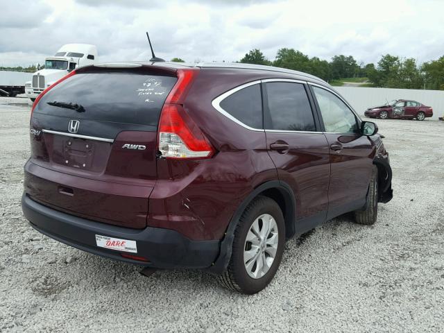 5J6RM4H70CL068820 - 2012 HONDA CR-V EXL MAROON photo 4