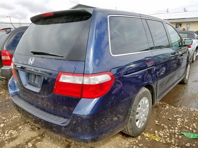 5FNRL38287B038108 - 2007 HONDA ODYSSEY LX BLUE photo 4