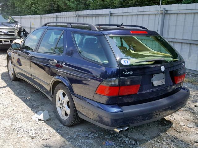 YS3EF58Z213025026 - 2001 SAAB 9-5 SE BLUE photo 3