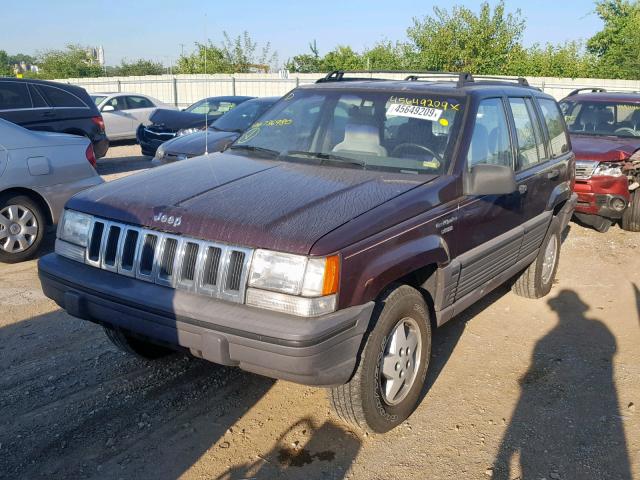 1J4GZ58S8SC736980 - 1995 JEEP GRAND CHER MAROON photo 2