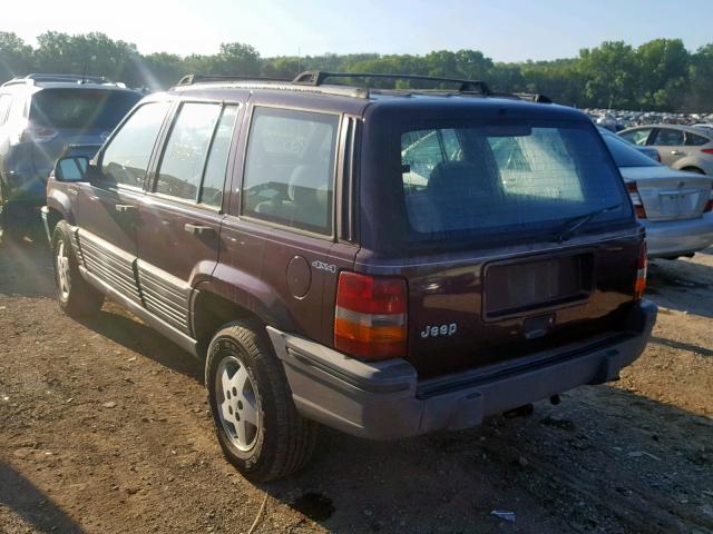 1J4GZ58S8SC736980 - 1995 JEEP GRAND CHER MAROON photo 3