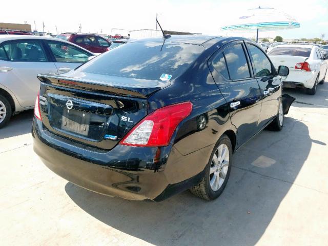 3N1CN7AP4EL851556 - 2014 NISSAN VERSA S BLACK photo 4