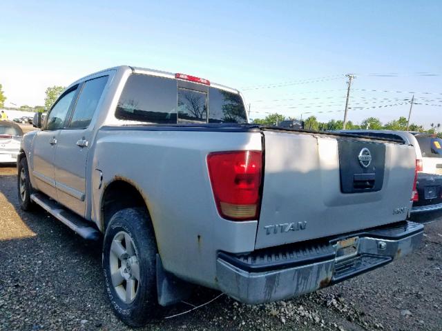 1N6AA07B44N508826 - 2004 NISSAN TITAN XE SILVER photo 3