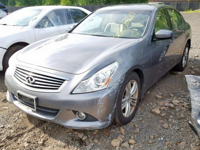 JN1CV6AR3DM760875 - 2013 INFINITI G37 GRAY photo 2