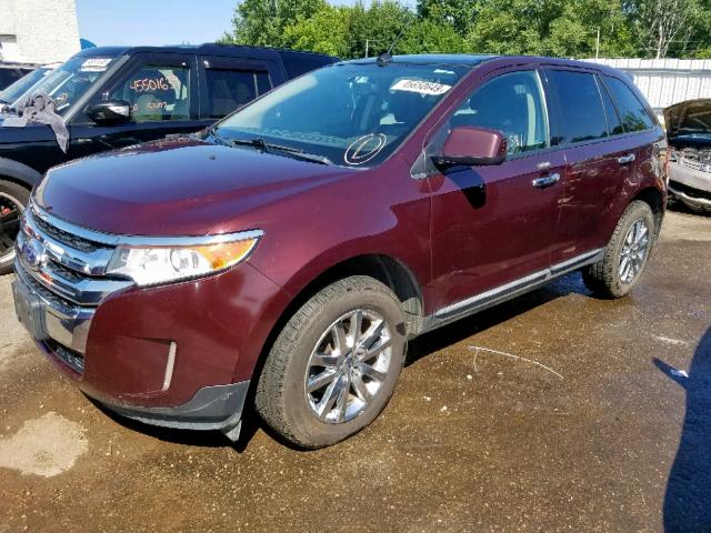 2FMDK3JC1BBA47976 - 2011 FORD EDGE SEL BURGUNDY photo 2