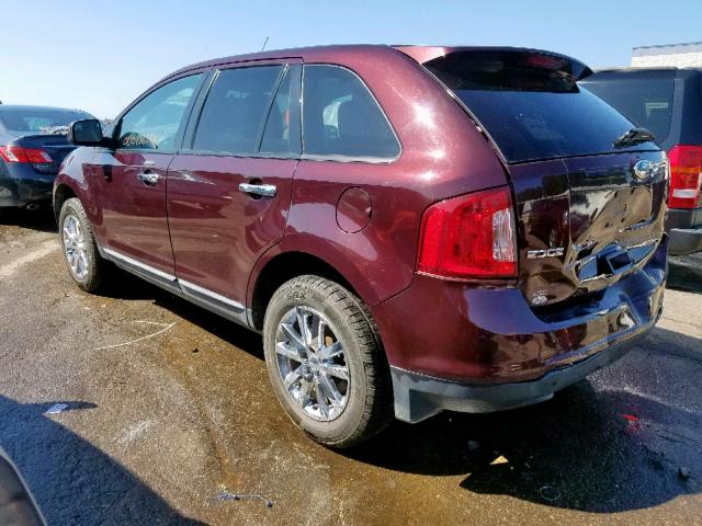 2FMDK3JC1BBA47976 - 2011 FORD EDGE SEL BURGUNDY photo 3