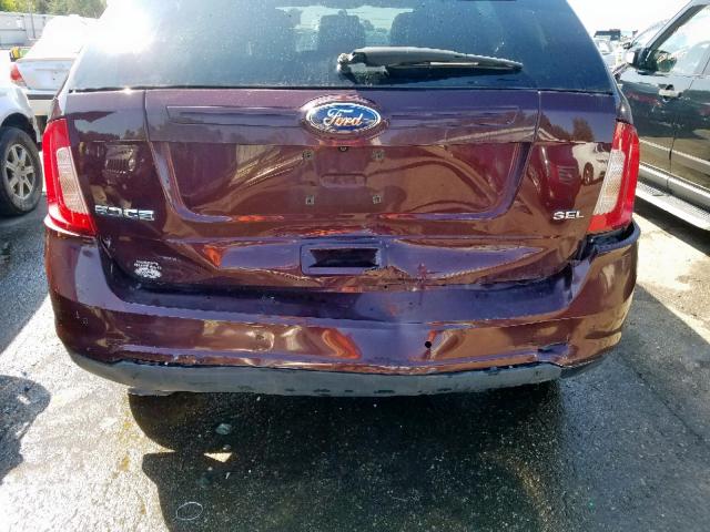 2FMDK3JC1BBA47976 - 2011 FORD EDGE SEL BURGUNDY photo 9