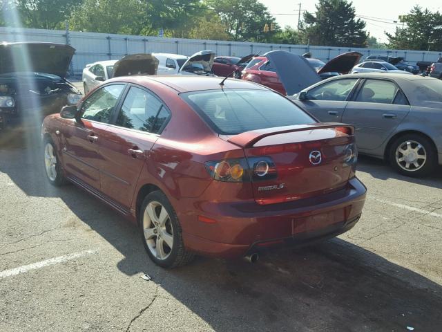 JM1BK323661486487 - 2006 MAZDA 3 S MAROON photo 3