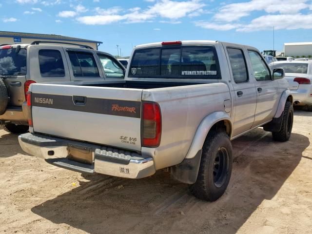 1N6ED27T8YC337786 - 2000 NISSAN FRONTIER C SILVER photo 4