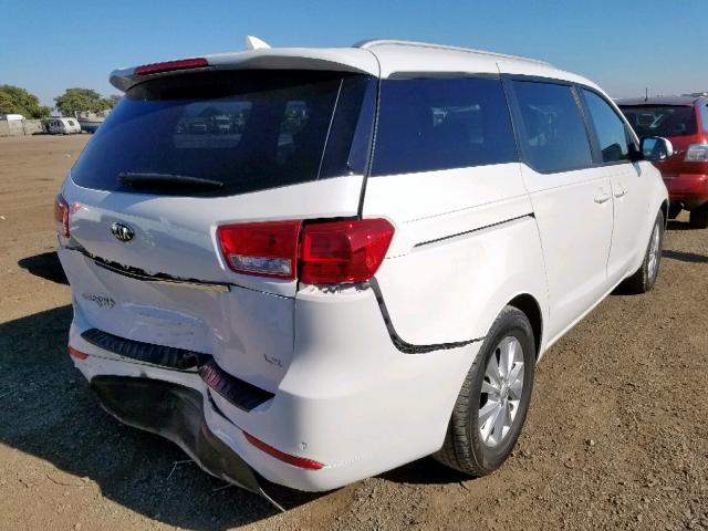 KNDMB5C16G6214057 - 2016 KIA SEDONA LX WHITE photo 4