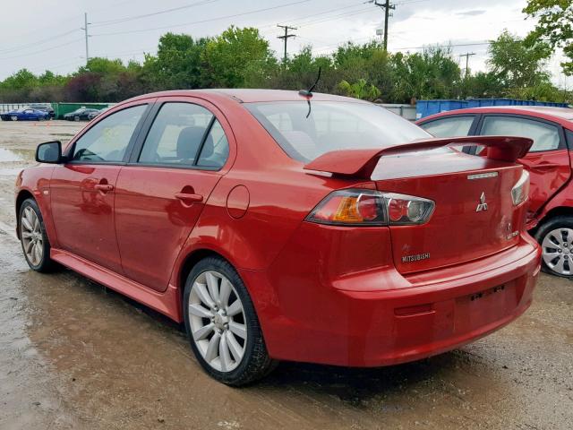 JA32U8FW9AU019985 - 2010 MITSUBISHI LANCER GTS RED photo 3