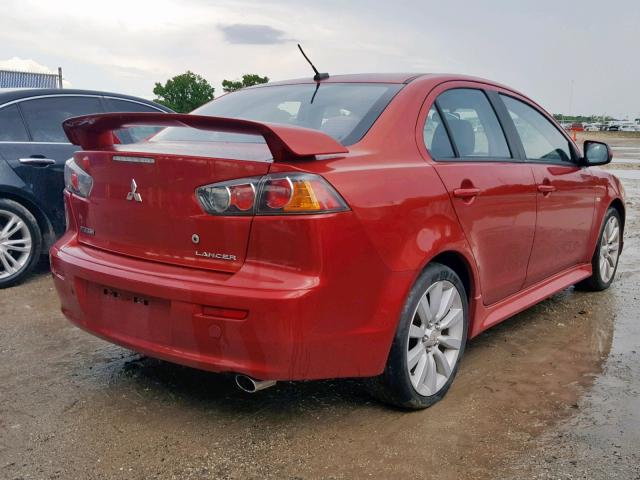 JA32U8FW9AU019985 - 2010 MITSUBISHI LANCER GTS RED photo 4