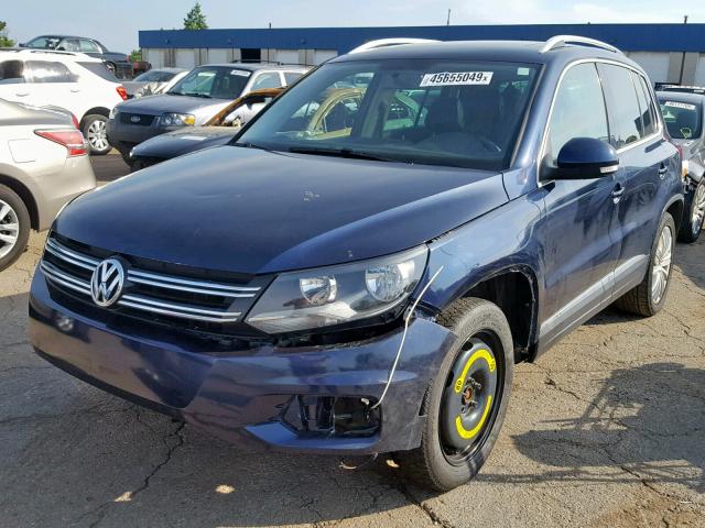 WVGBV7AX7CW513256 - 2012 VOLKSWAGEN TIGUAN S BLUE photo 2