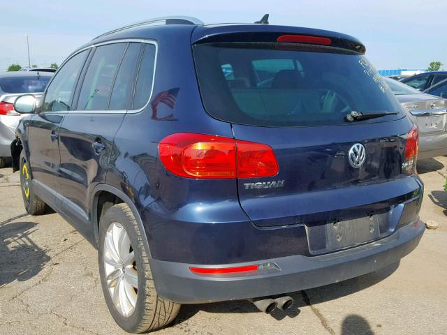 WVGBV7AX7CW513256 - 2012 VOLKSWAGEN TIGUAN S BLUE photo 3