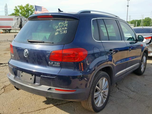 WVGBV7AX7CW513256 - 2012 VOLKSWAGEN TIGUAN S BLUE photo 4