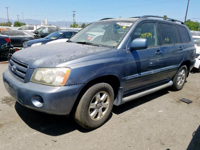 JTEDP21A340003041 - 2004 TOYOTA HIGHLANDER GRAY photo 2