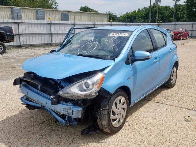 JTDKDTB30F1101323 - 2015 TOYOTA PRIUS C BLUE photo 2