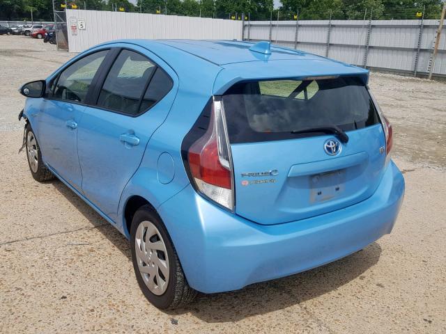 JTDKDTB30F1101323 - 2015 TOYOTA PRIUS C BLUE photo 3