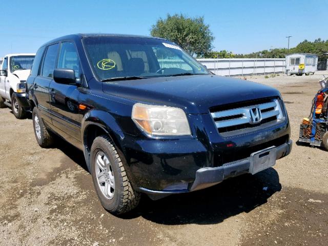 5FNYF28176B020881 - 2006 HONDA PILOT LX BLACK photo 1