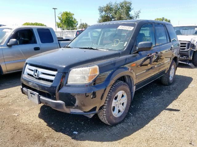 5FNYF28176B020881 - 2006 HONDA PILOT LX BLACK photo 2